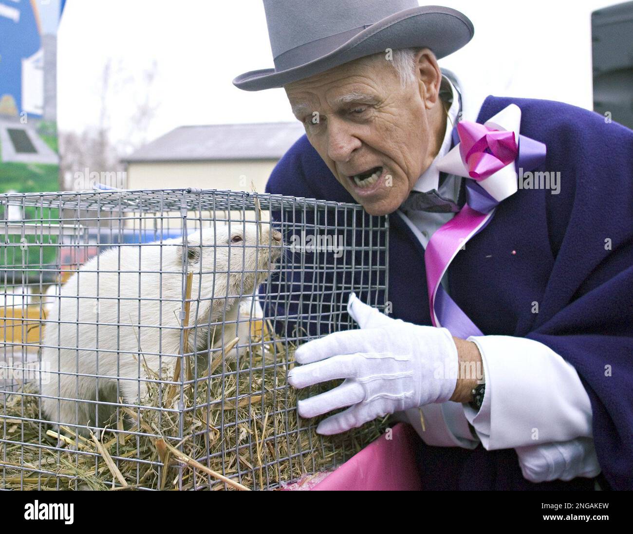 Founder Mac McKenzie talks with Wiarton Willie as he takes in his