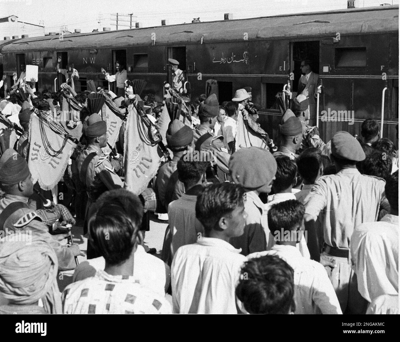 The pipe band of the Malir Cantonment of the Frontier Forces Regiment