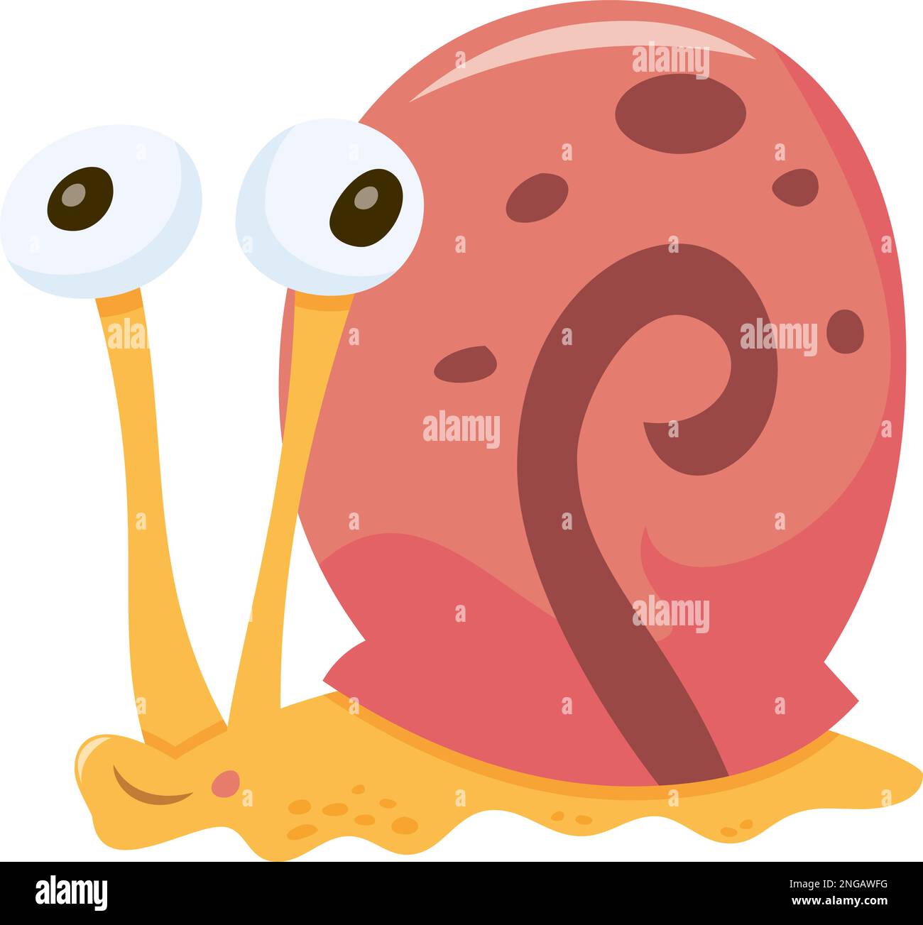 A cartoon vector illustration of a cute garden snail Stock Vector Image ...