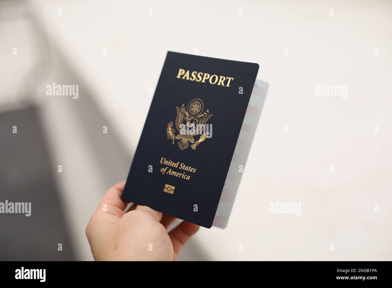 US passport document needed for immigration and naturalization when traveling Stock Photo