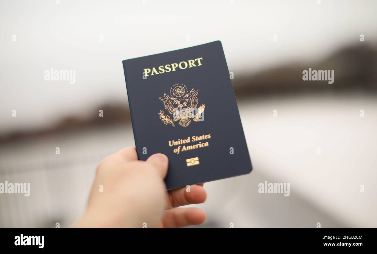 US passport document needed for immigration and naturalization when traveling Stock Photo