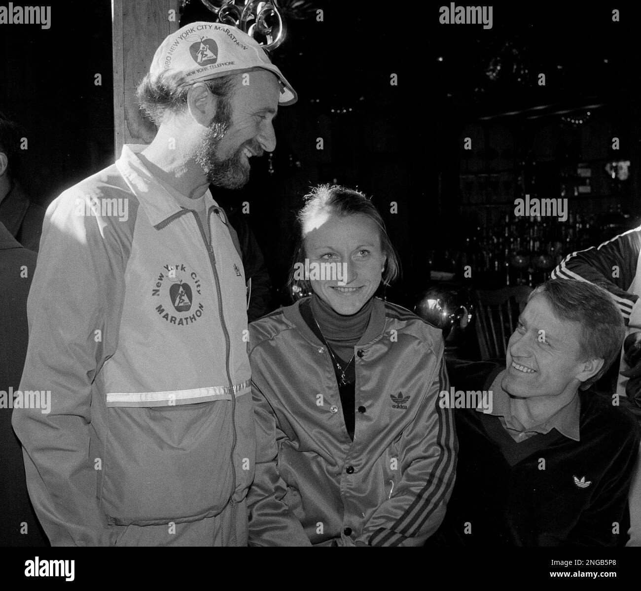 Marathon runner Grete Waitz, center, and her brother, Jan Andersen