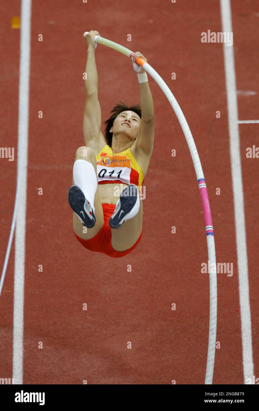 Zhao Yingying of China competes in the women's pole vault final at the ...