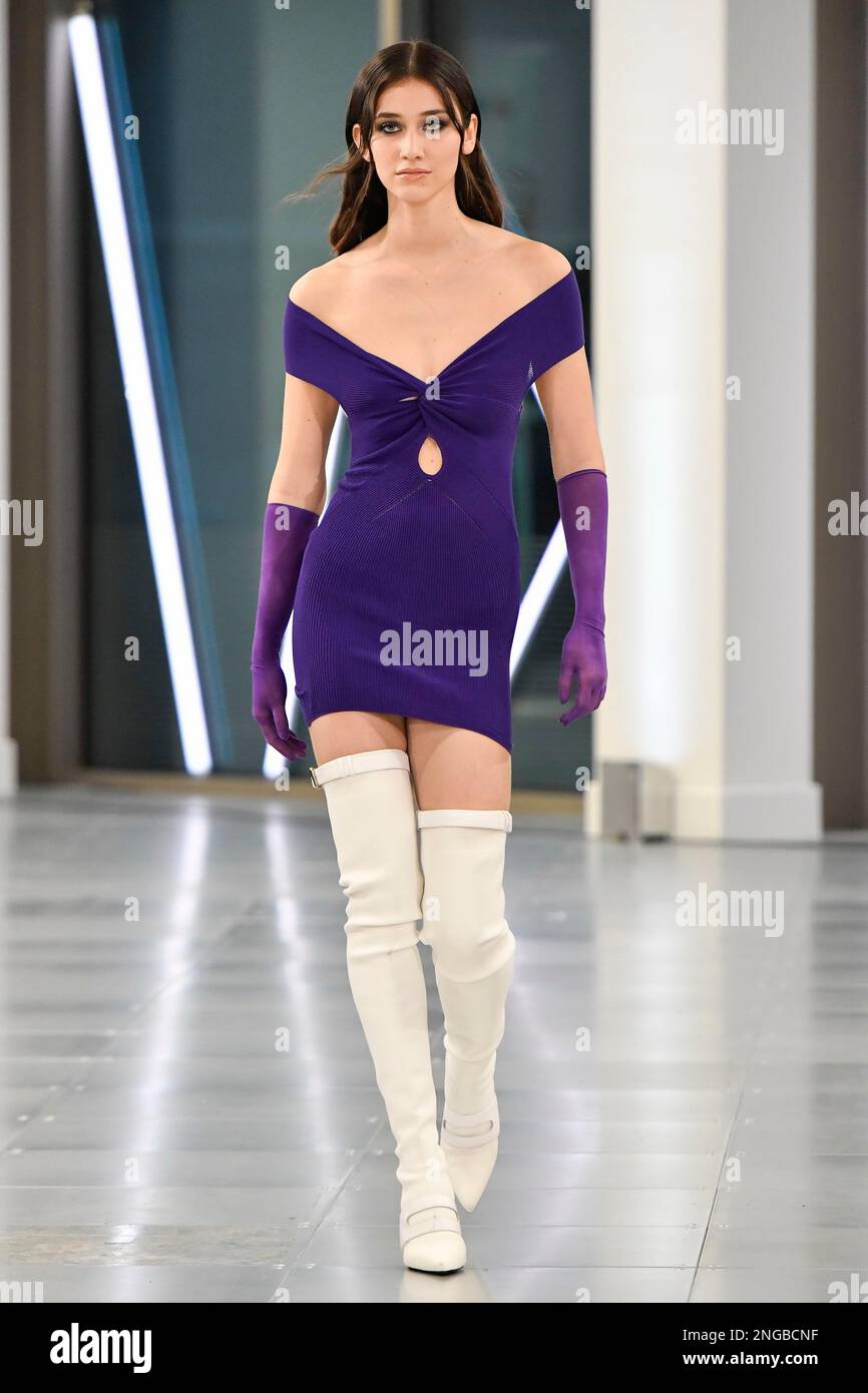 London, UK. 17th Feb, 2023. Models on the runway at the Mark Fast fashion show during the Fall Winter 2023 Collections Fashion Show at London Fashion Week in London on February 17 2023. (Photo by Jonas Gustavsson/Sipa USA) Credit: Sipa USA/Alamy Live News Stock Photo