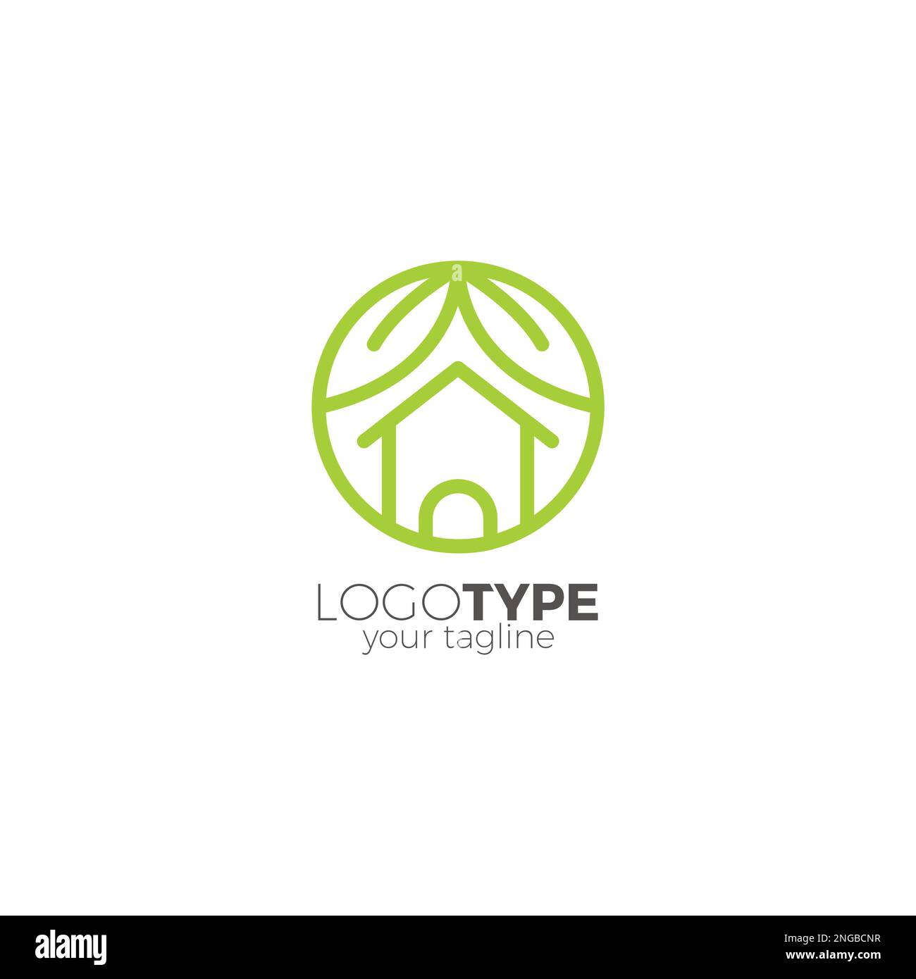 Home Organic Logo. Home Leaf Icon Stock Vector
