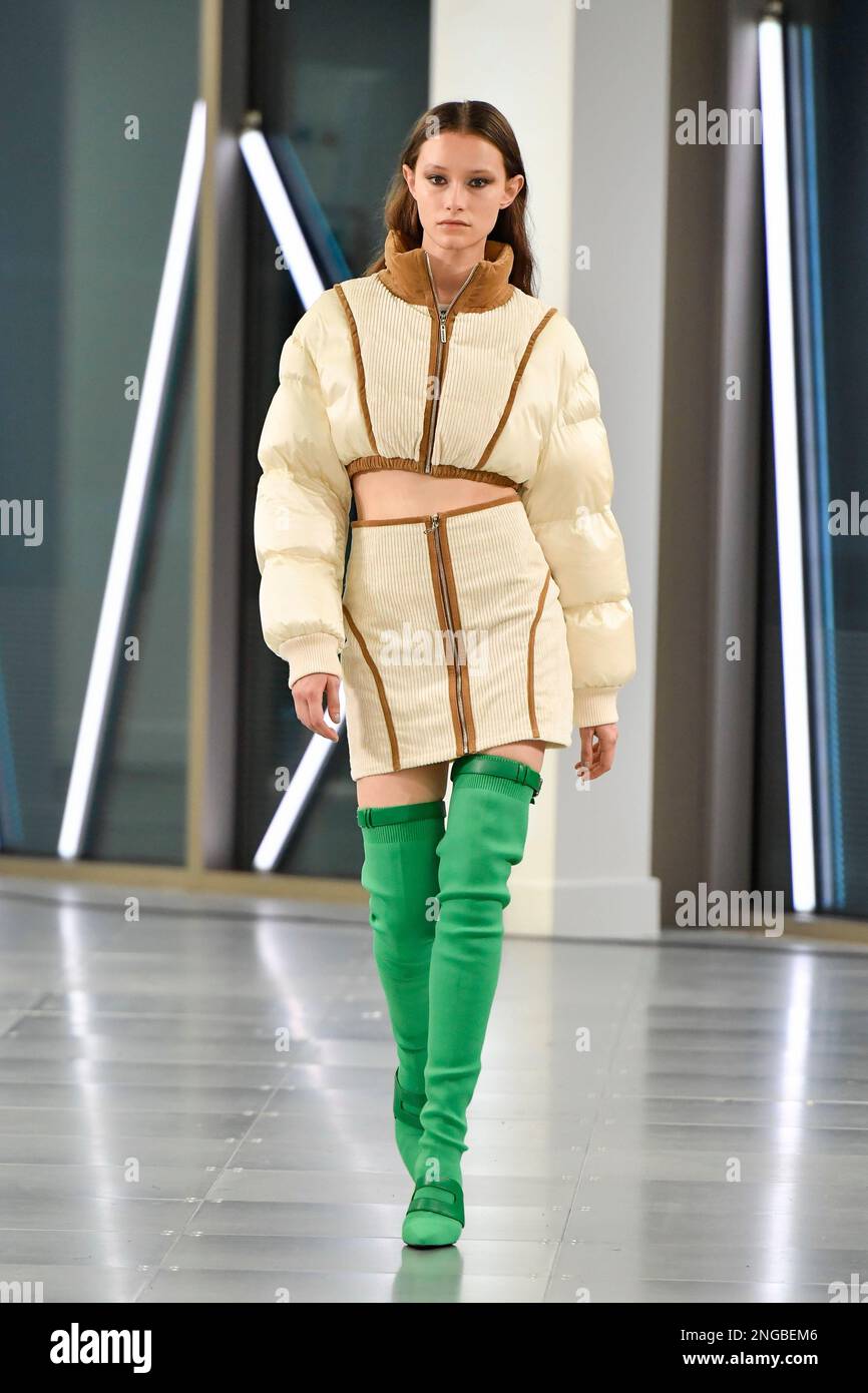 London, UK. 17th Feb, 2023. Models on the runway at the Mark Fast fashion show during the Fall Winter 2023 Collections Fashion Show at London Fashion Week in London on February 17 2023. (Photo by Jonas Gustavsson/Sipa USA) Credit: Sipa USA/Alamy Live News Stock Photo