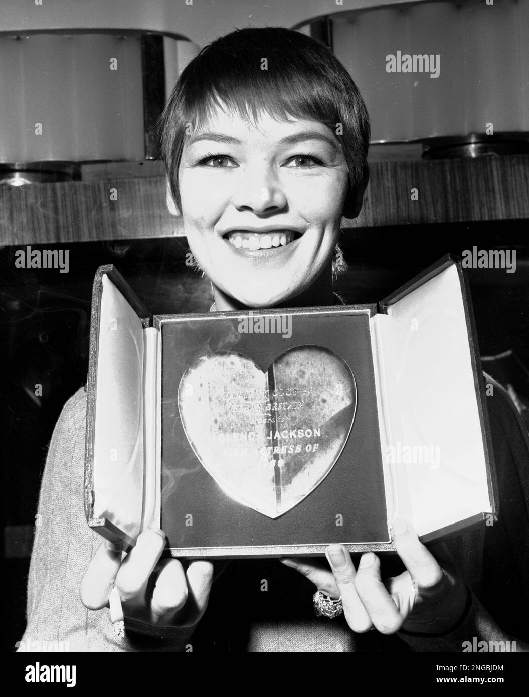 British Actress Glenda Jackson Displays Her Variety Club Of Great british-actress-glenda-jackson-displays-her-variety-club-of-great