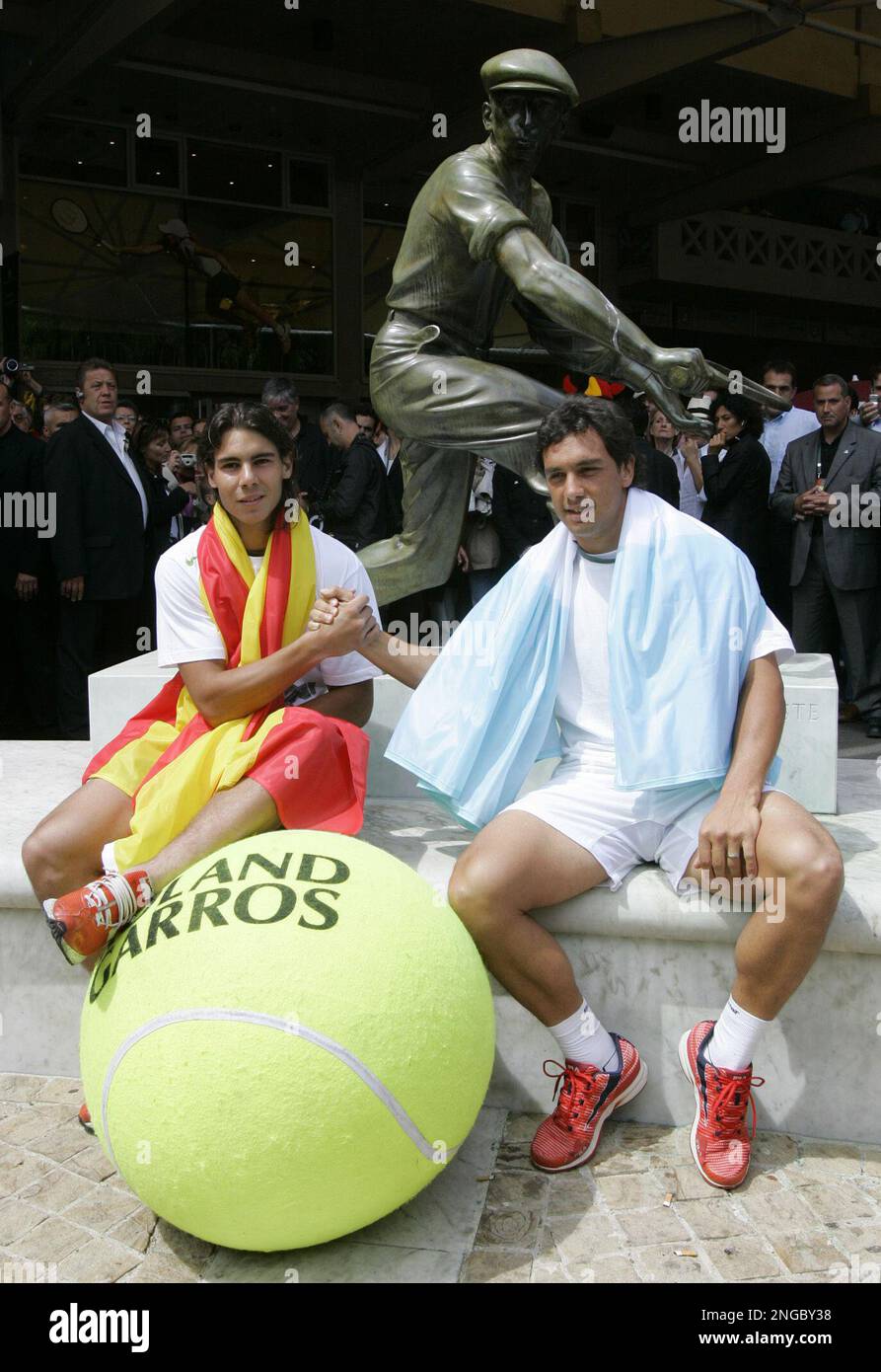 Rene Lacoste statue at Roland Garros tennis courts Stock Photo - Alamy