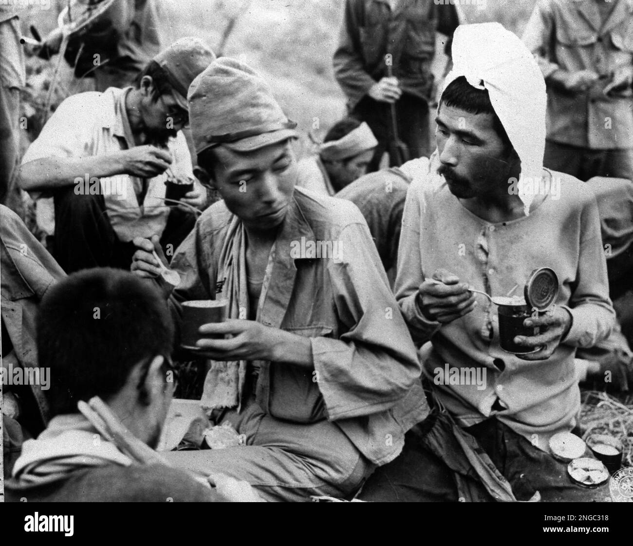 Japanese prisoners, captured by the 43rd U.S Infantry Division at Ipo ...