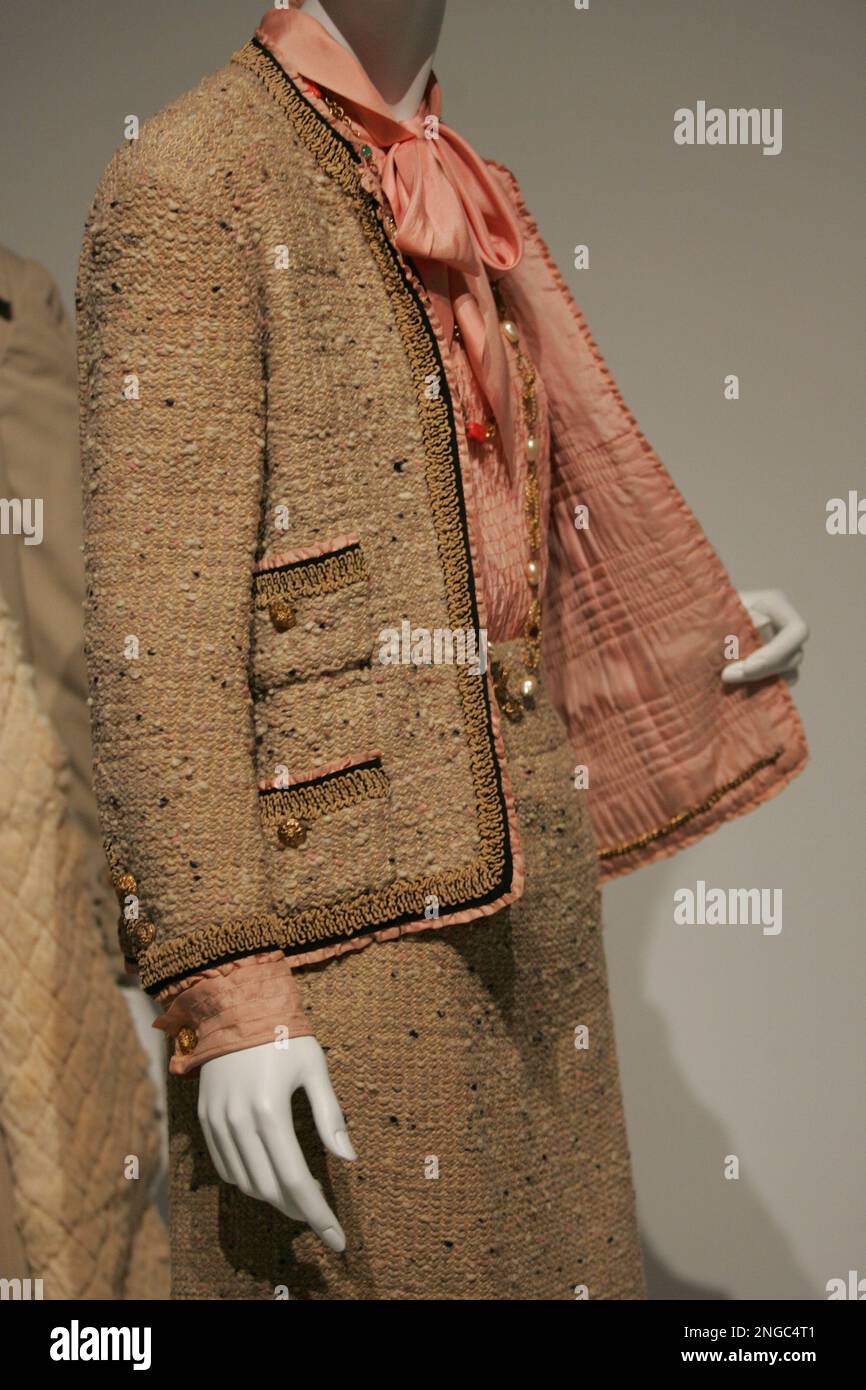 A detail from a Chanel suit is shown at the Metropolitan Museum of Art's  Costume Institute exhibit in New York, Monday, May 2, 2005. The fashions of  Gabrielle Coco Chanel are the