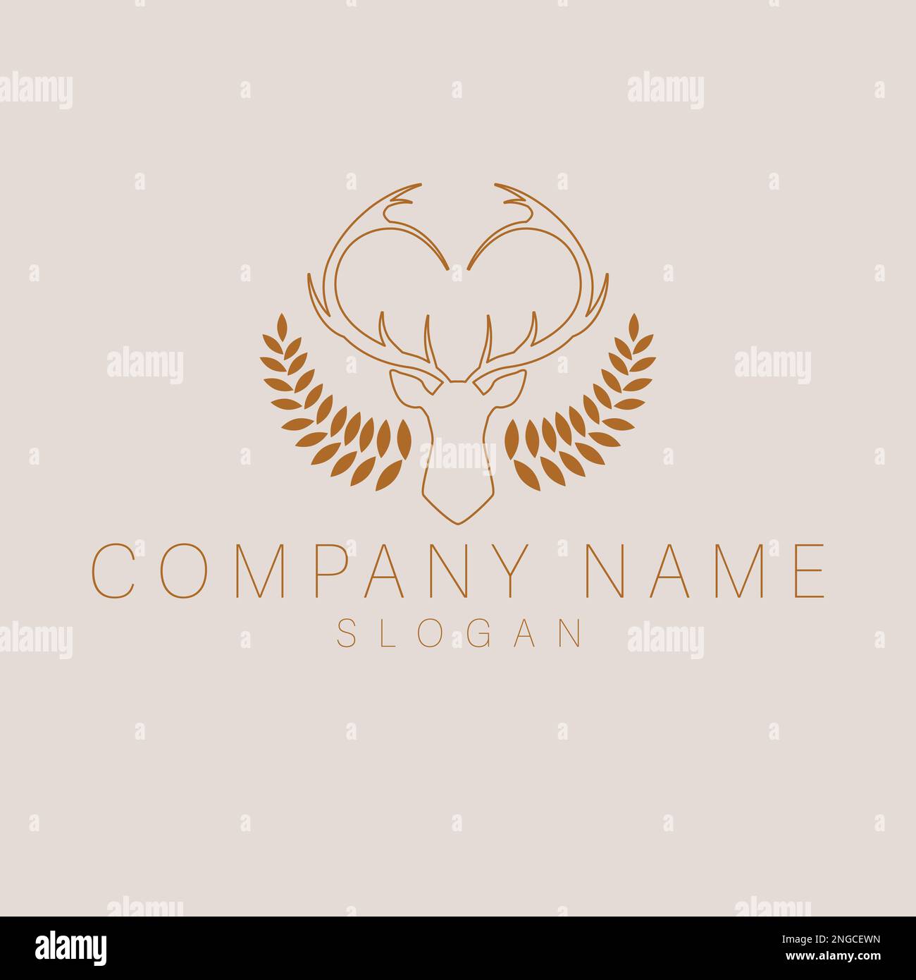 Deer with horns logo. Rustic logotype. Wildlife logo Stock Vector Image ...