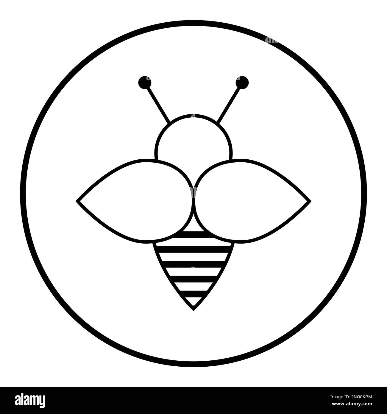 Bee illustration design. Honey bee flat design. Elegant icon illustration. Stock Vector