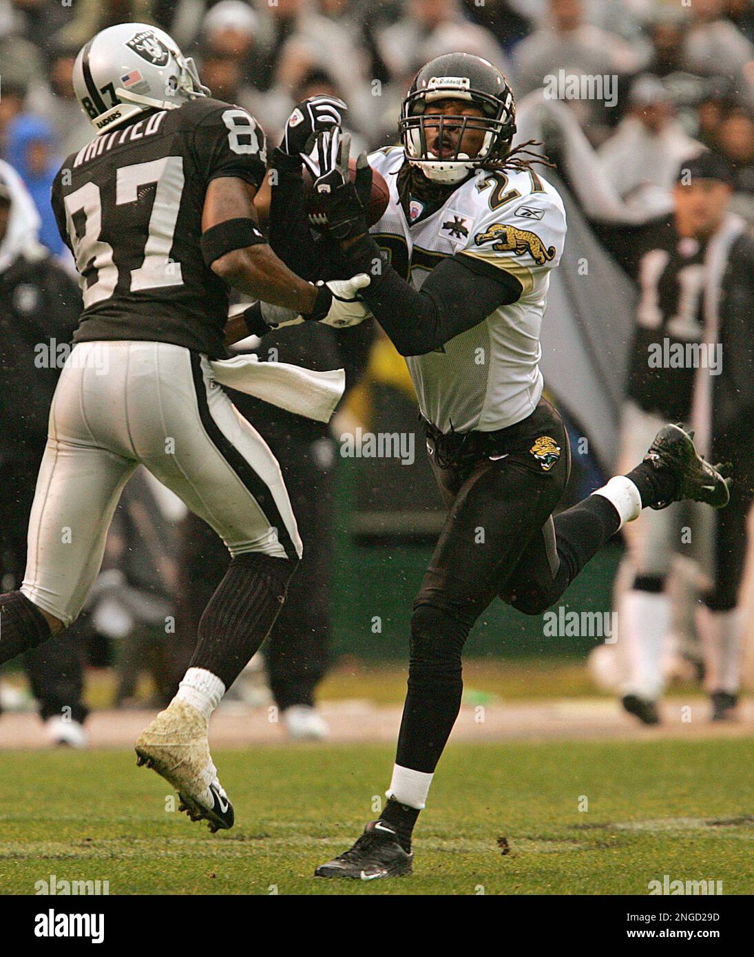 Jacksonville Jaguars Rashean Mathis intercepts a pass in the second quarter  against the New York Jets in week 2 of the NFL season at MetLife Stadium in  East Rutherford, New Jersey on September 18, 2011. UPI /John Angelillo  Stock Photo - Alamy