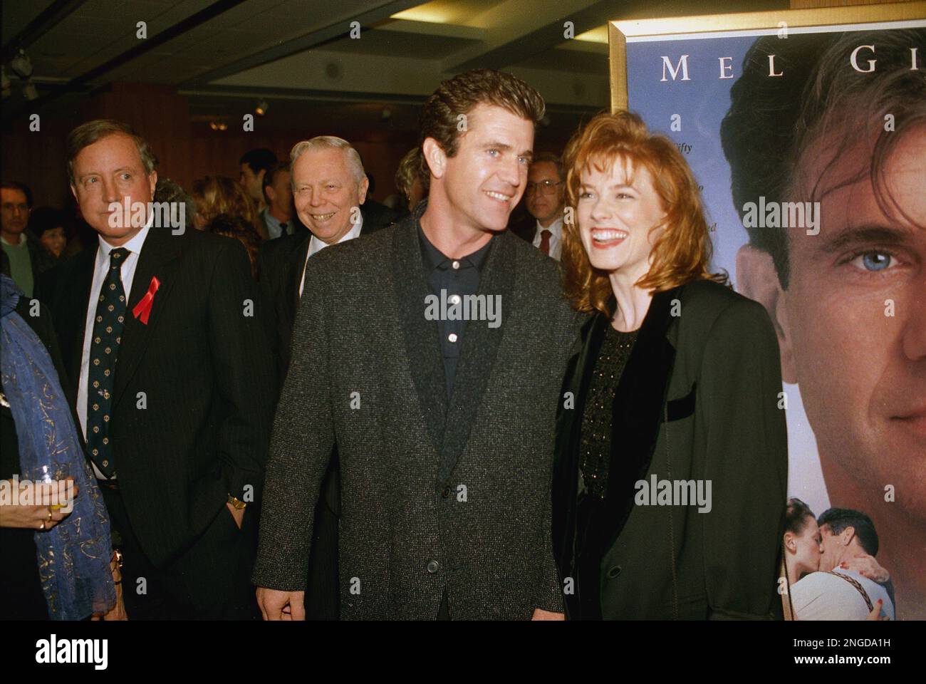 Actor Mel Gibson is shown with costar Isabel Glasser at a premiere for