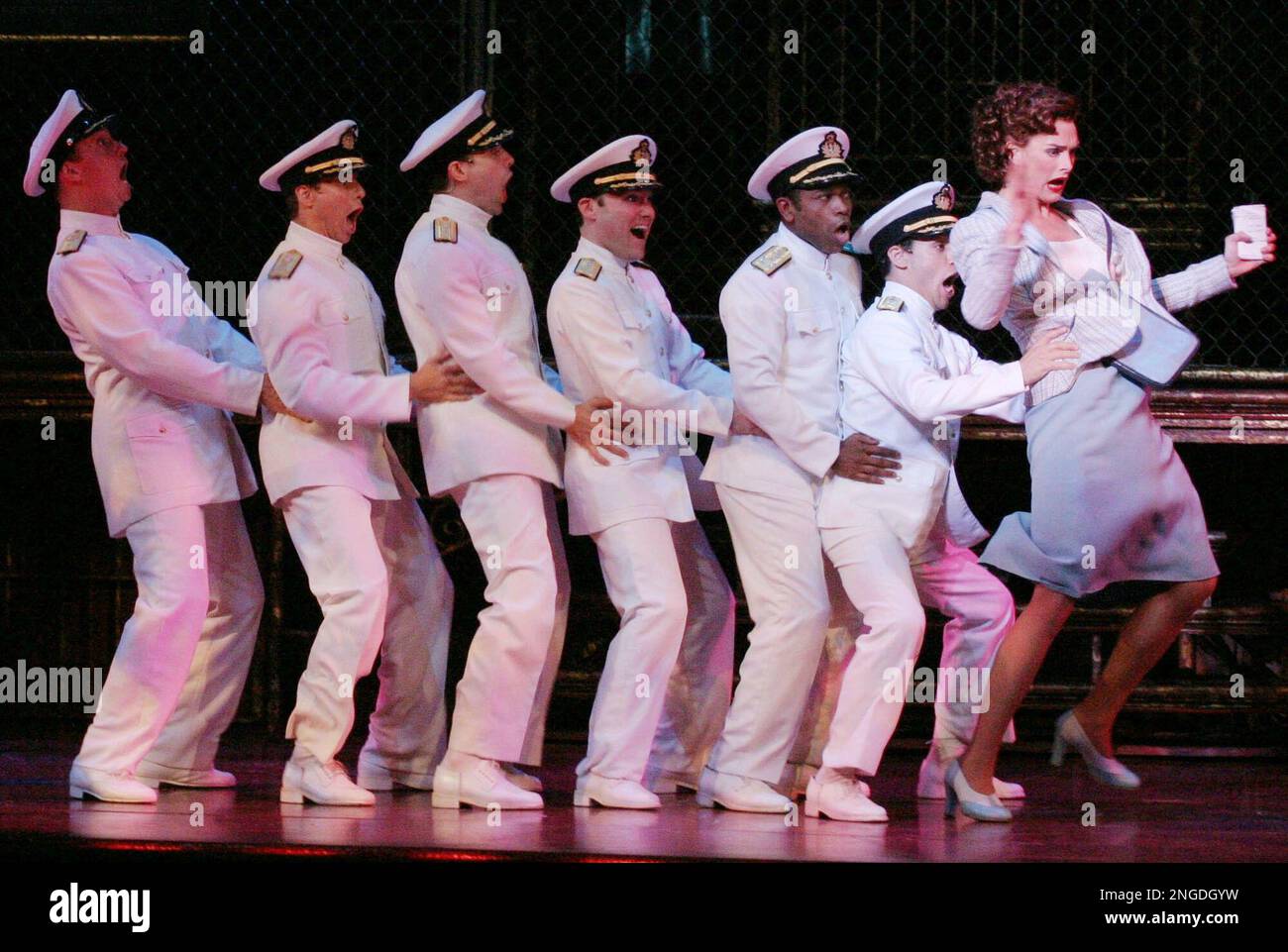 Brooke Shields, right, performs the musical number "Conga!" with cast