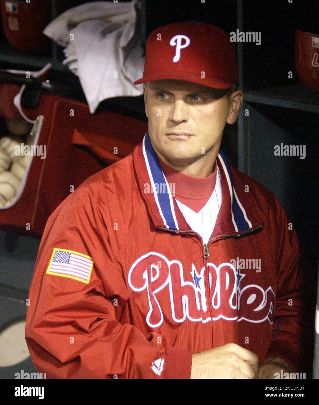 Philadelphia Phillies acting manager Gary Varsho watches the game 