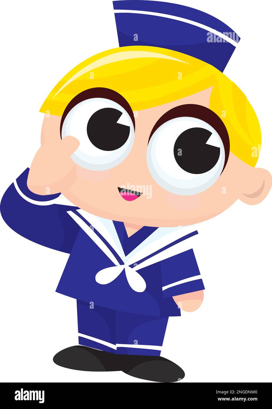 A cartoon vector illustration of a cute blonde sailor boy Stock Vector