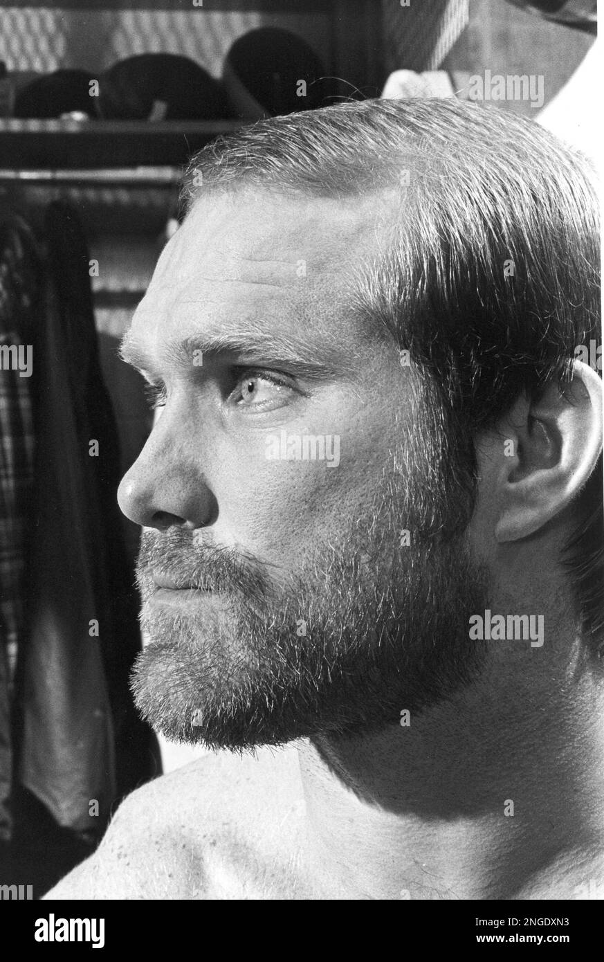 Pittsburgh Steelers quarterback Terry Bradshaw is shown with a beard in ...