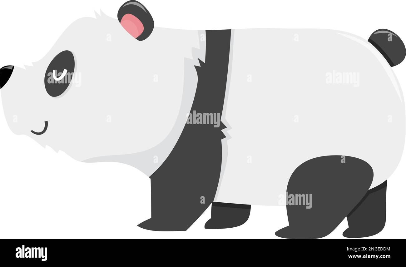 A cartoon vector illustration of a cute panda. Stock Vector