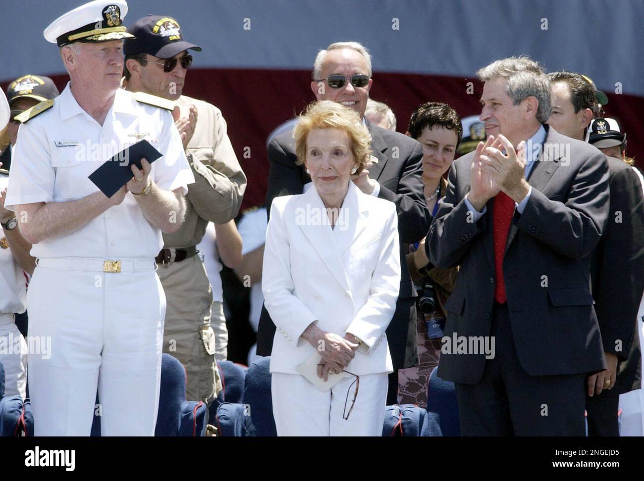 Former first lady Nancy Reagan is honored by Vice Adm. Michael Malone ...