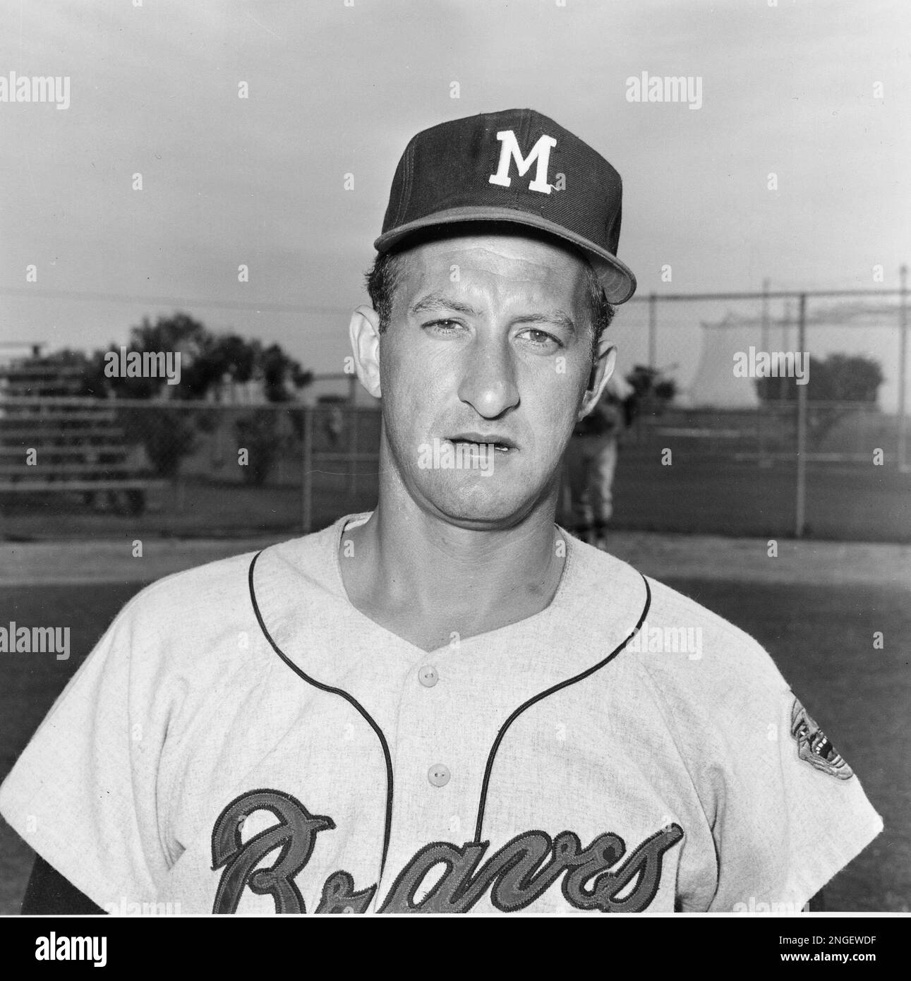 Bob Uecker, catcher for the Milwaukee Braves, is shown on March 6