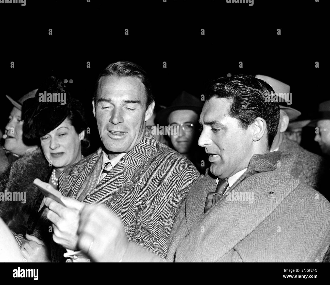 Actors Randolph Scott Left And Cary Grant Are Shown At The Armstrong