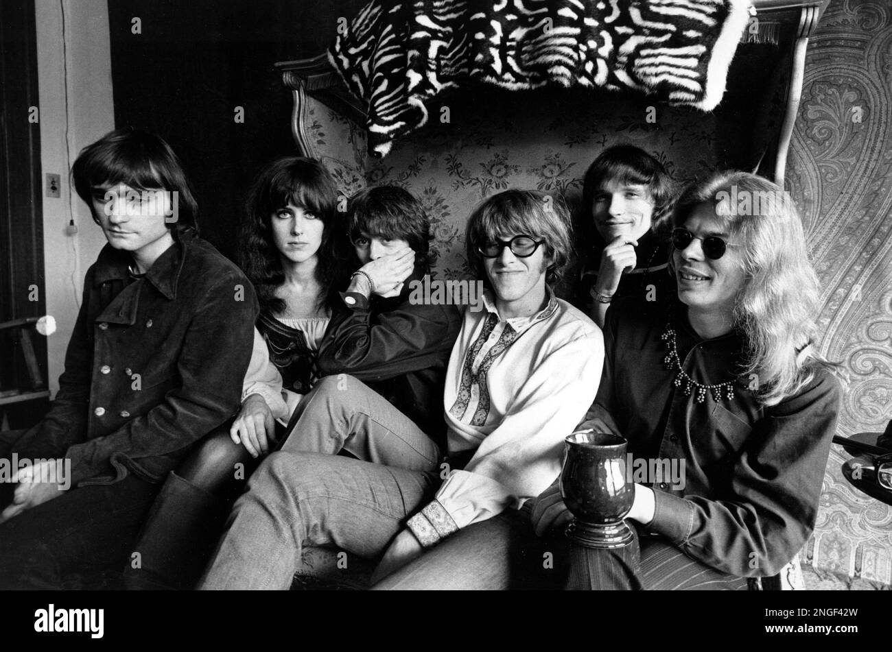 Members of the rock group Jefferson Airplane pose for in San Francisco