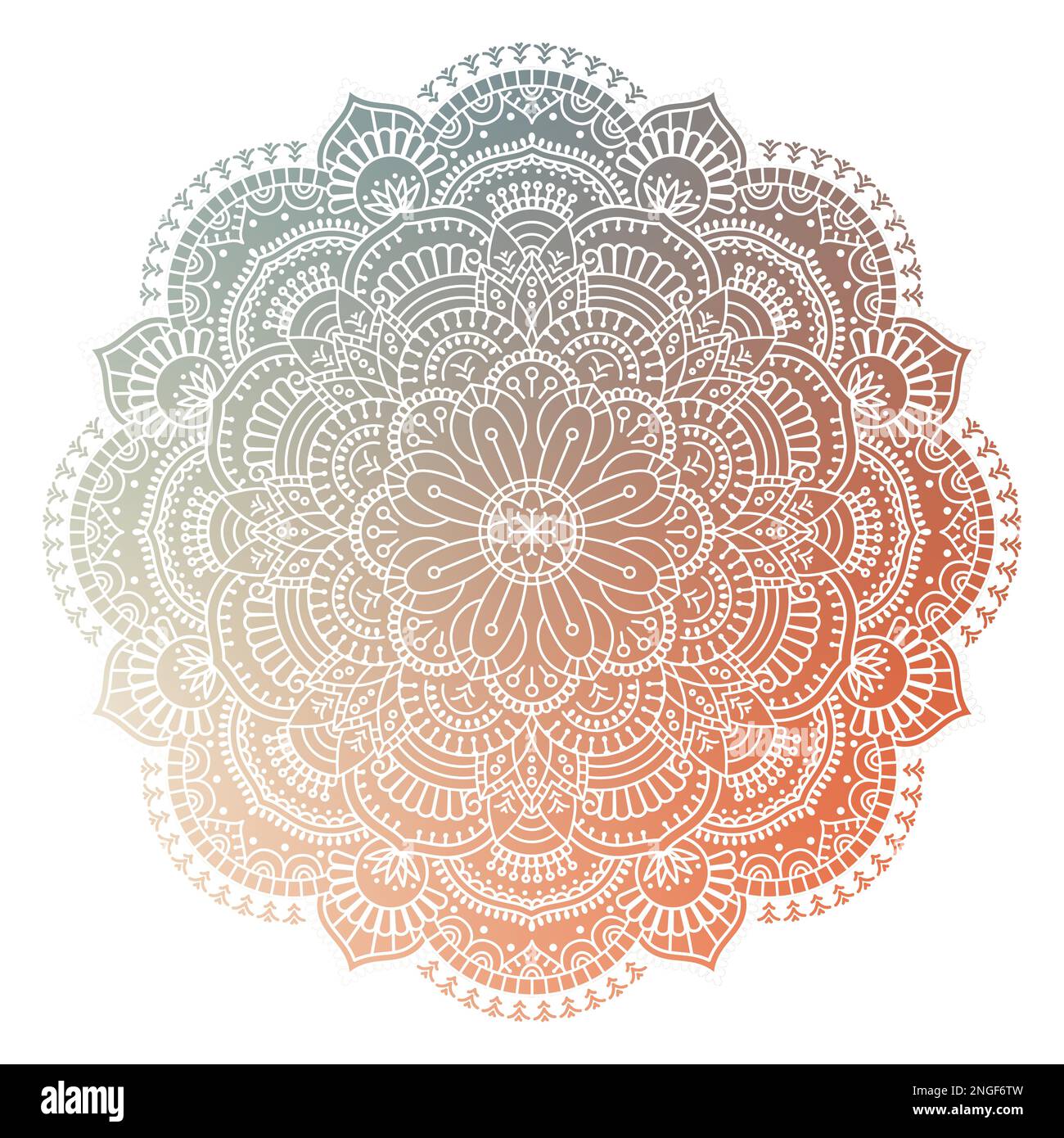 Mandala on white background. Round Ornament Pattern. Indian. Arabic ...