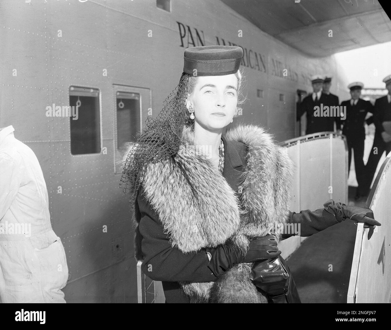 Barbara Hutton, heiress to the Woolworth fortune, arrives in San