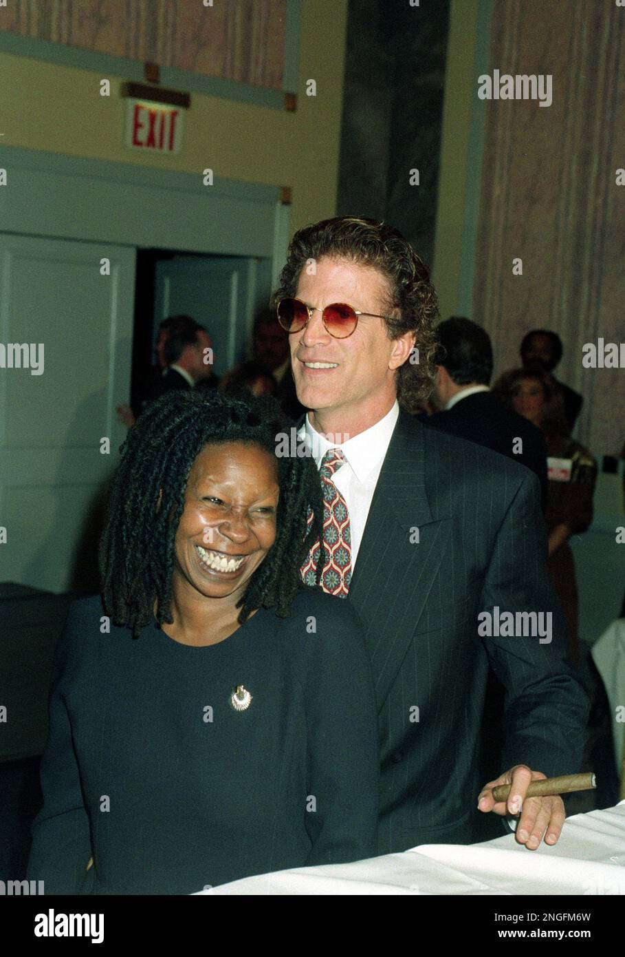 Actress-comedienne Whoopi Goldberg, left, and actor Ted Danson are