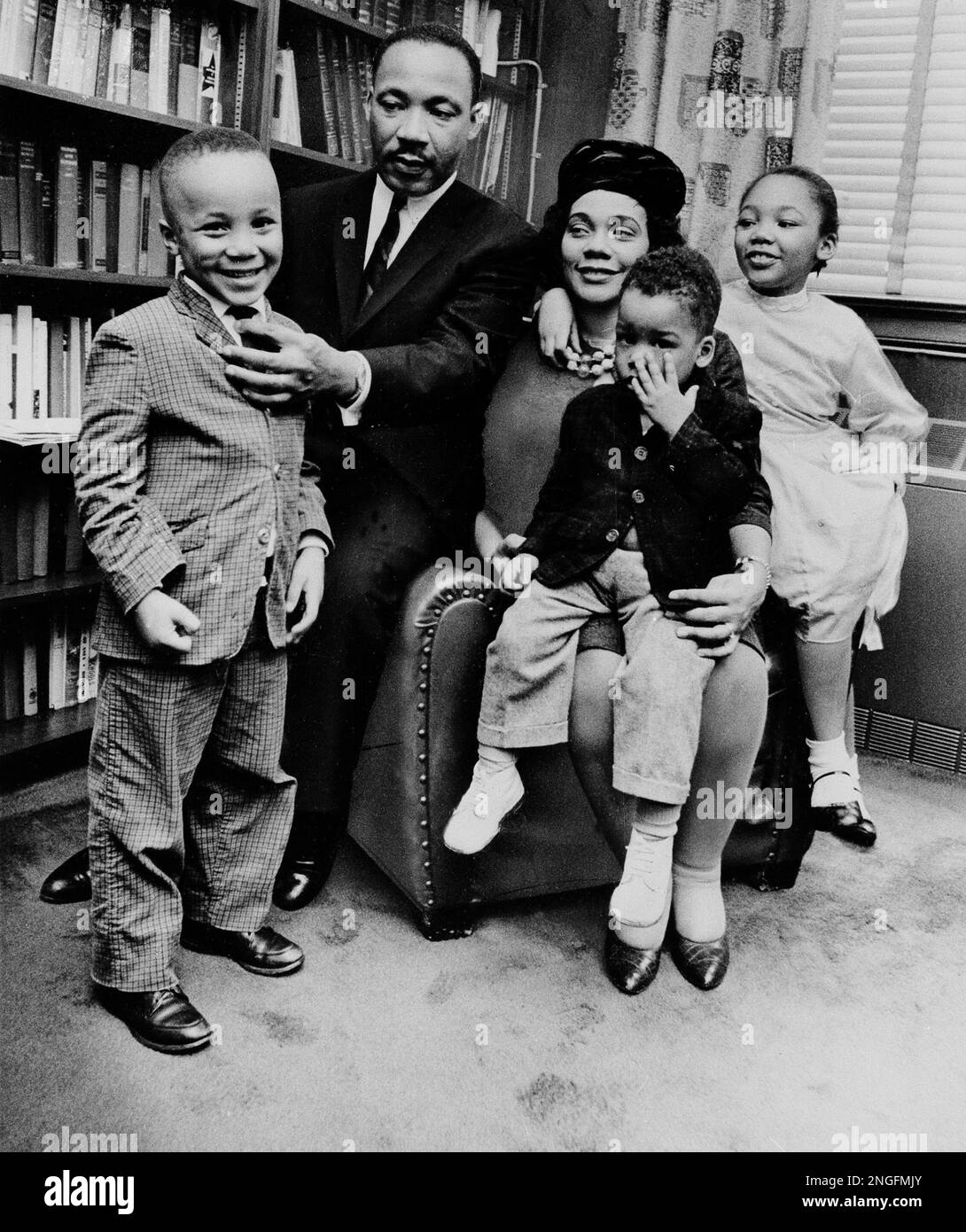 Dr. Martin Luther King Jr. and his wife, Coretta Scott King, sit with ...
