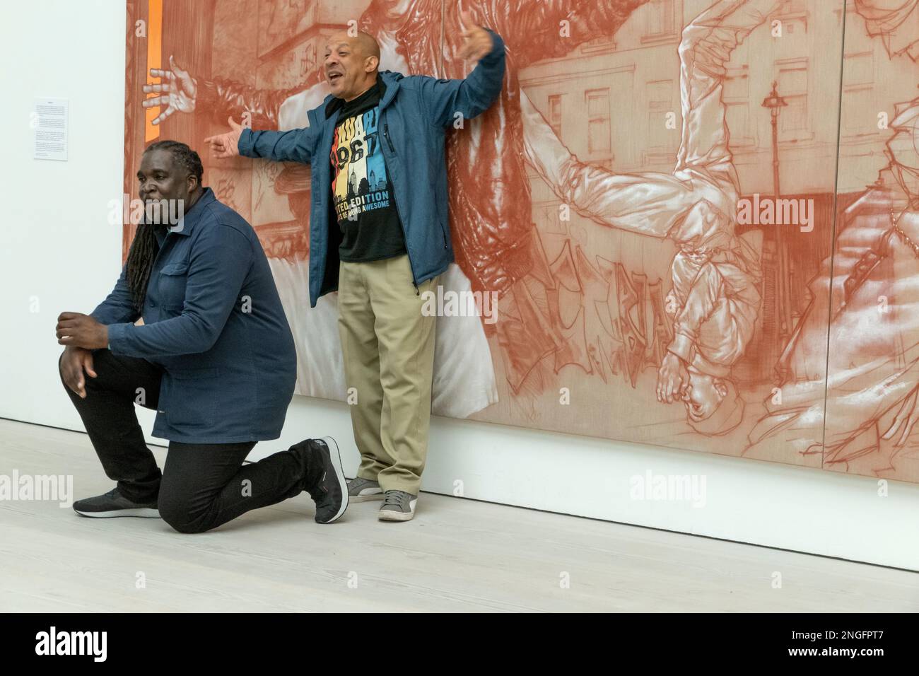 The opening of'Beyond the Streets graffiti art exhibition at the Saatchi Gallery London UK 16/2/23 Stock Photo