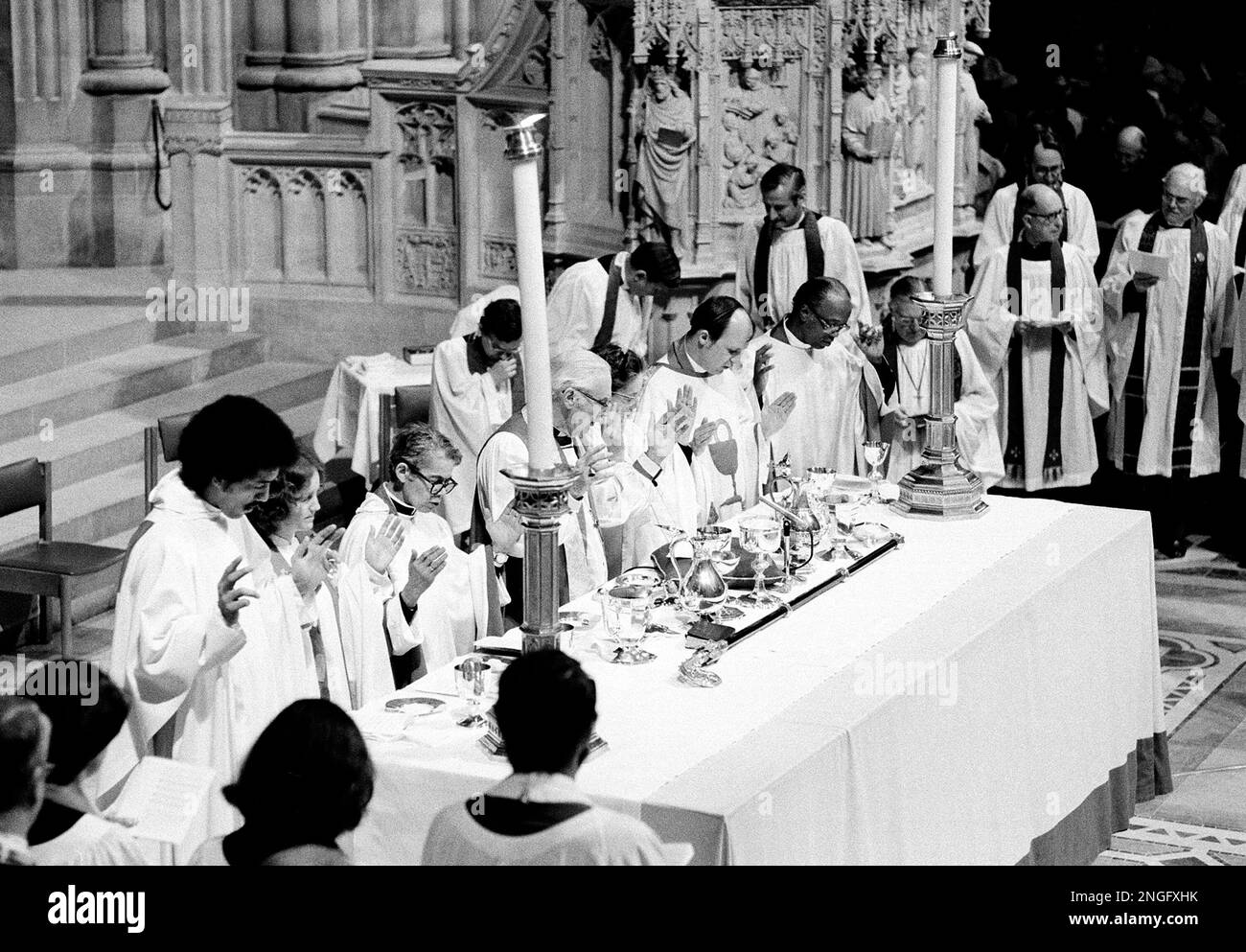 The Rev. Pauli Murray, third from left, participates in ordination ...