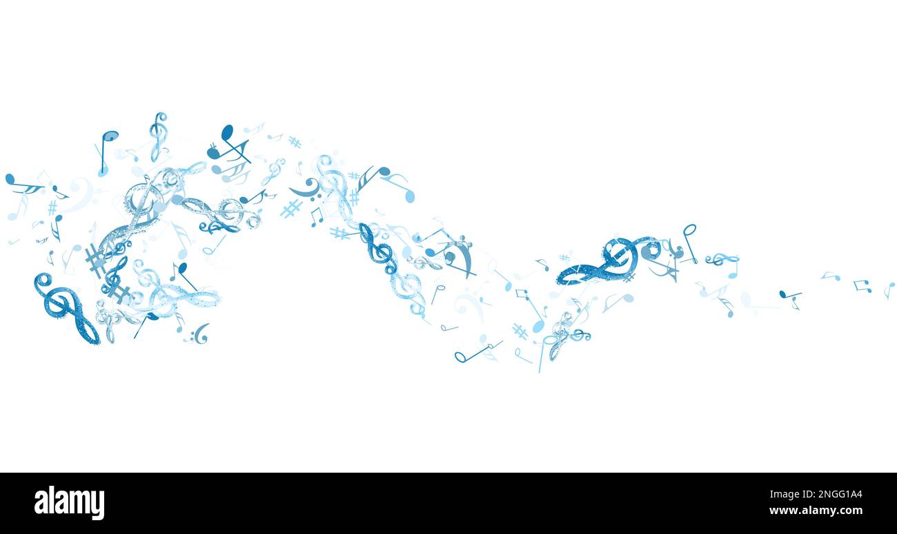 Frame pattern of musical notes on white. Musical symbols for banner of ...