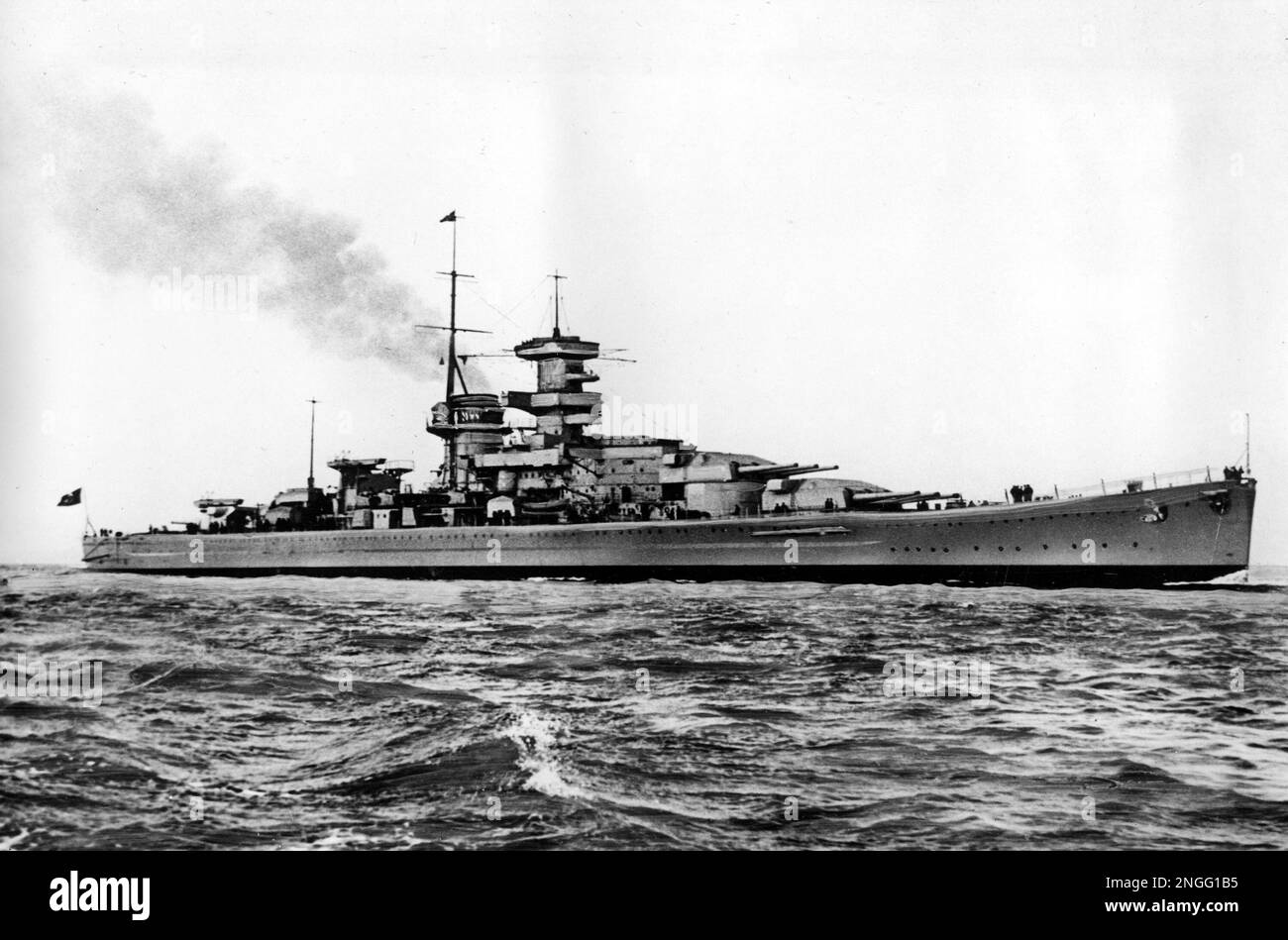 The German cruiser Gneisenau is shown during its test run in the Baltic ...