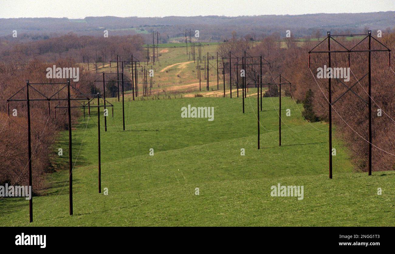 Power lines snake across rural Osage County Friday, April 11, 2003