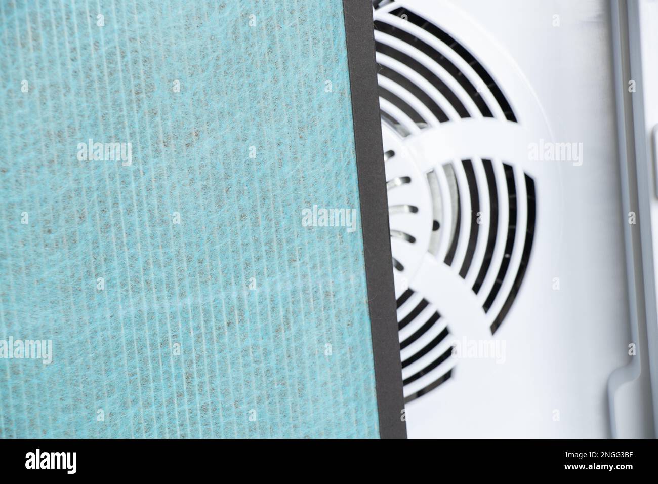 air purifier filter for apartment as background close-up Stock Photo