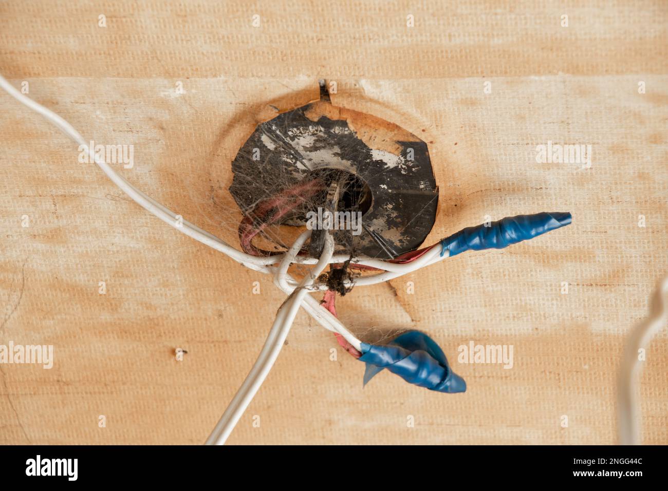 replacement of electric lighting and wires on the ceiling in the