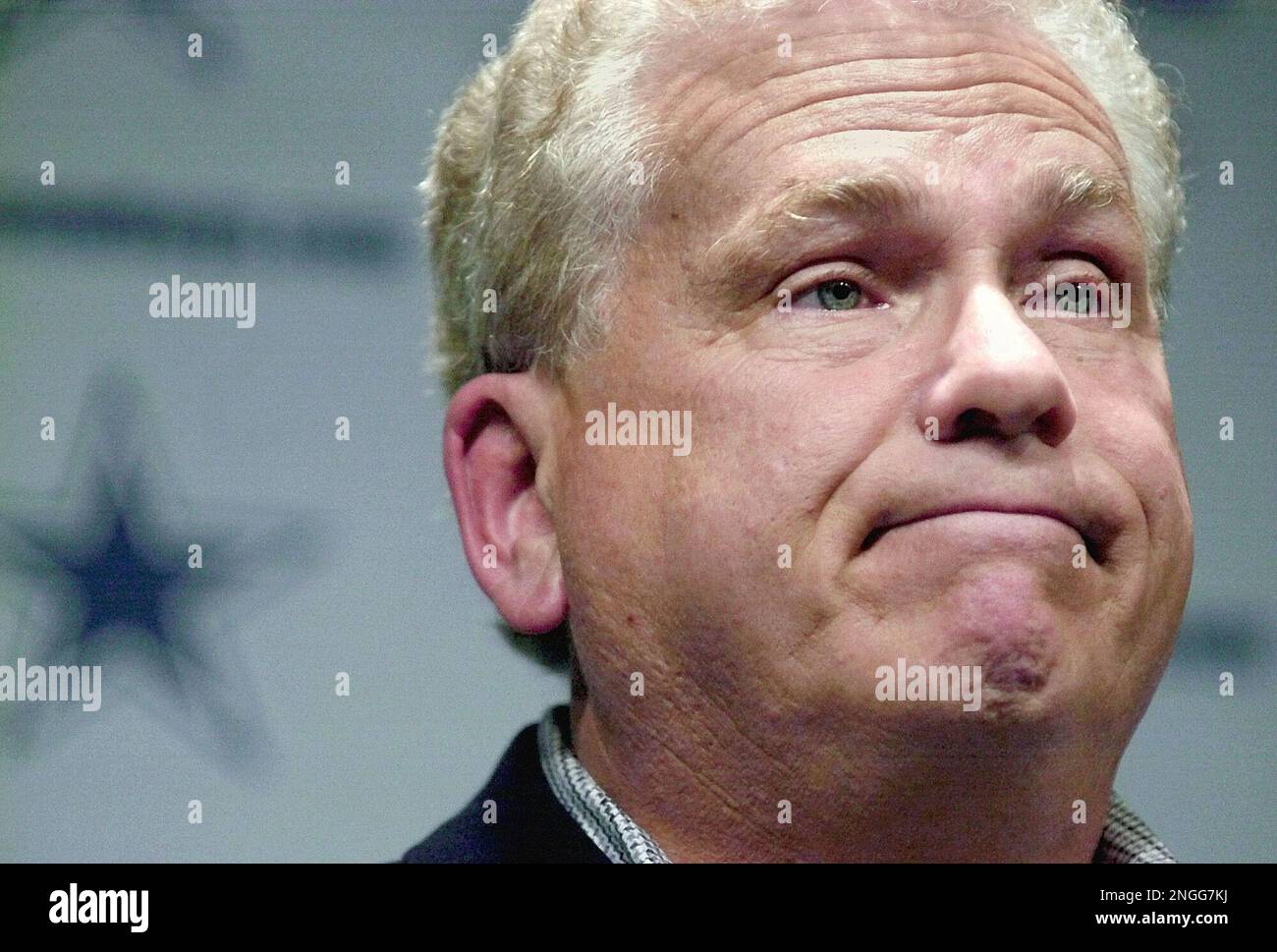 Former Dallas Cowboys head coach Dave Campo composes himself as he