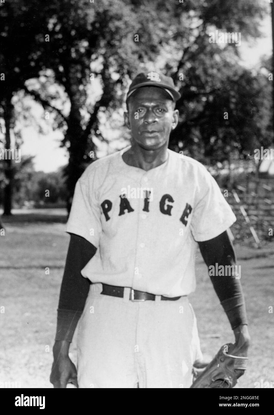 Leroy Satchel Paige, pitcher for the St. Louis Browns, poses at