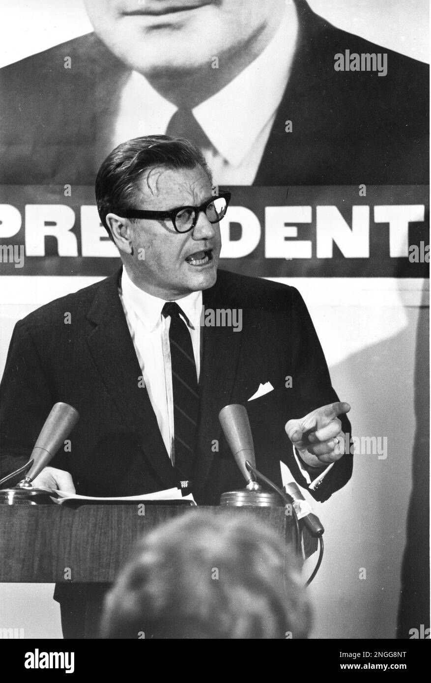 New York Gov. Nelson Rockefeller makes a bid for the Republican