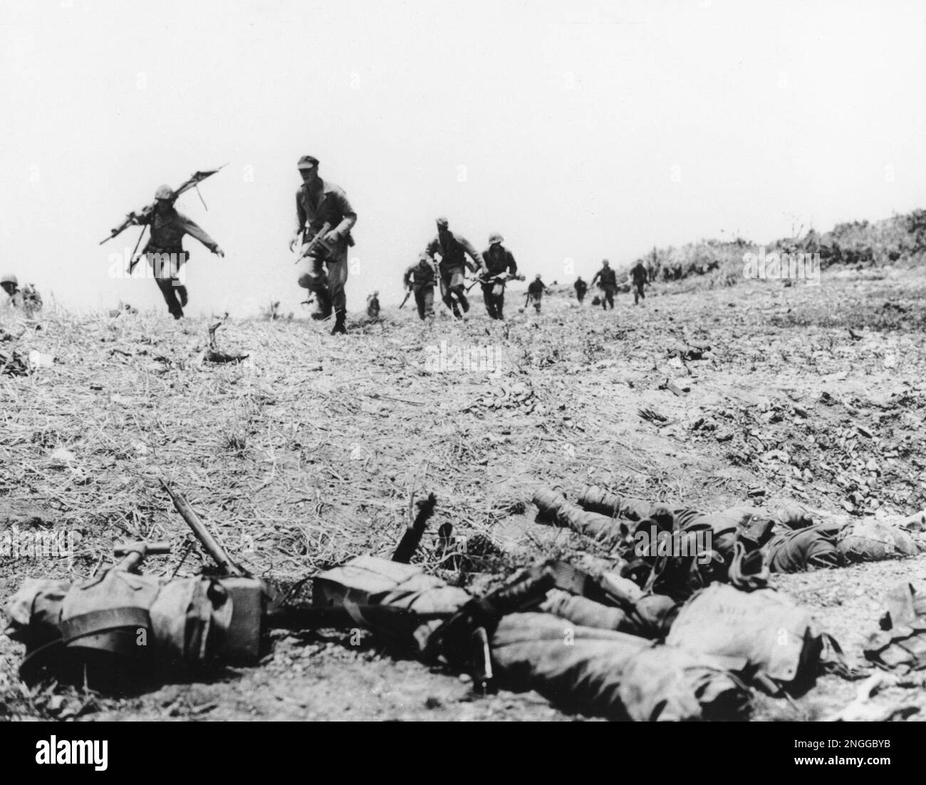 u-s-marines-of-the-1st-division-head-for-the-front-lines-on-okinawa