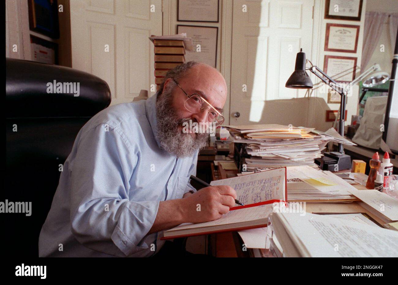 Author Chaim Potok is shown in at his home in Merion, Pa., in a May ...