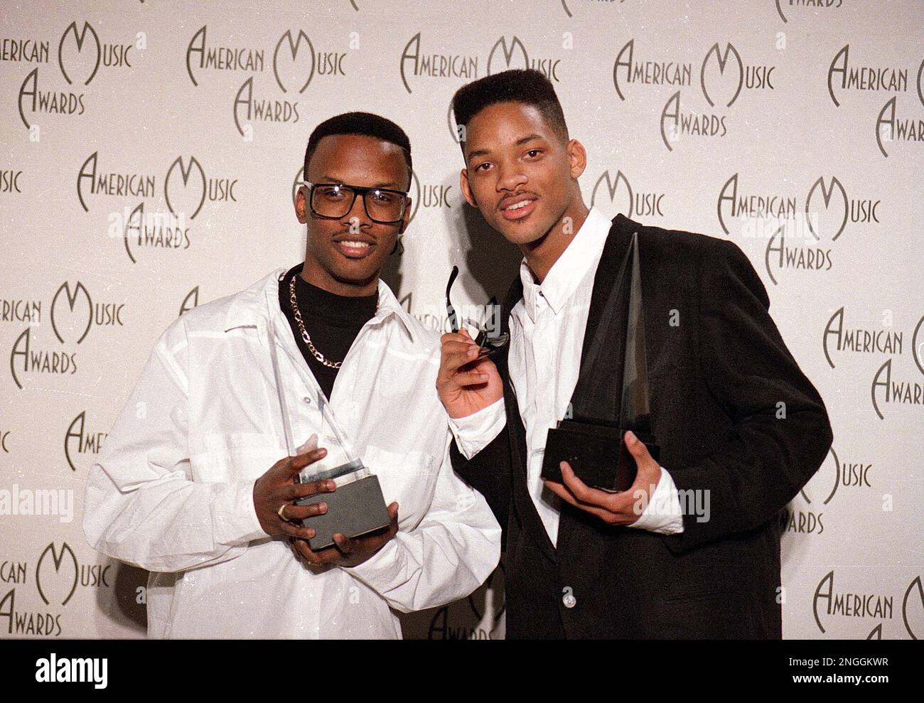 DJ Jazzy Jeff (Jeff Townes), left, and The Fresh Prince (Will Smith) are seen backstage at the