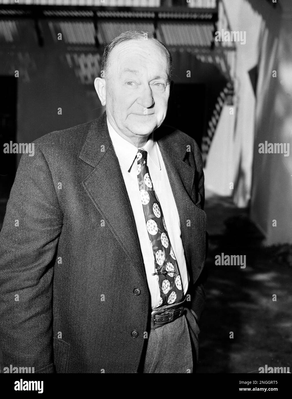 American professional baseball player Ty Cobb is shown in his home in  Atherton, Ca., May 17, 1951. The former Detroit Tigers outfielder set  several major league records, including the highest career batting