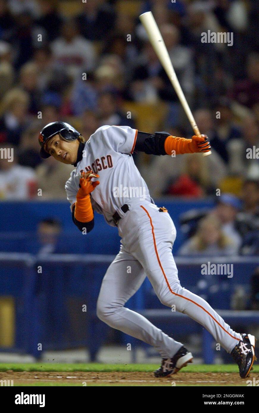 San Francisco Giants' Tsuyoshi Shinjo sets up to bunt against the Houston  Astros during the third inning Friday, April 19, 2002 in Houston. (AP  Photo/David J. Phillip Stock Photo - Alamy