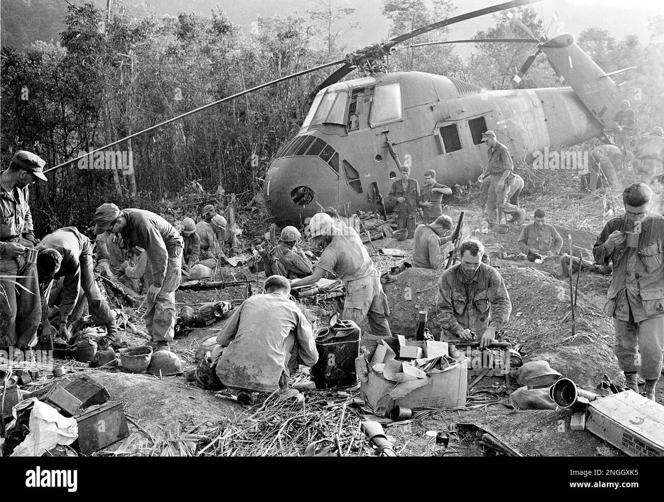 U.S. Marines Emerge From Their Muddy Foxholes At Sunrise After A Third ...