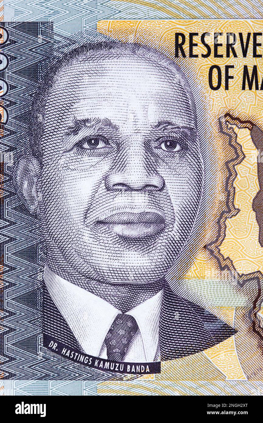 Hastings Kamuzu Banda a portrait from Malawian money - kwacha Stock Photo