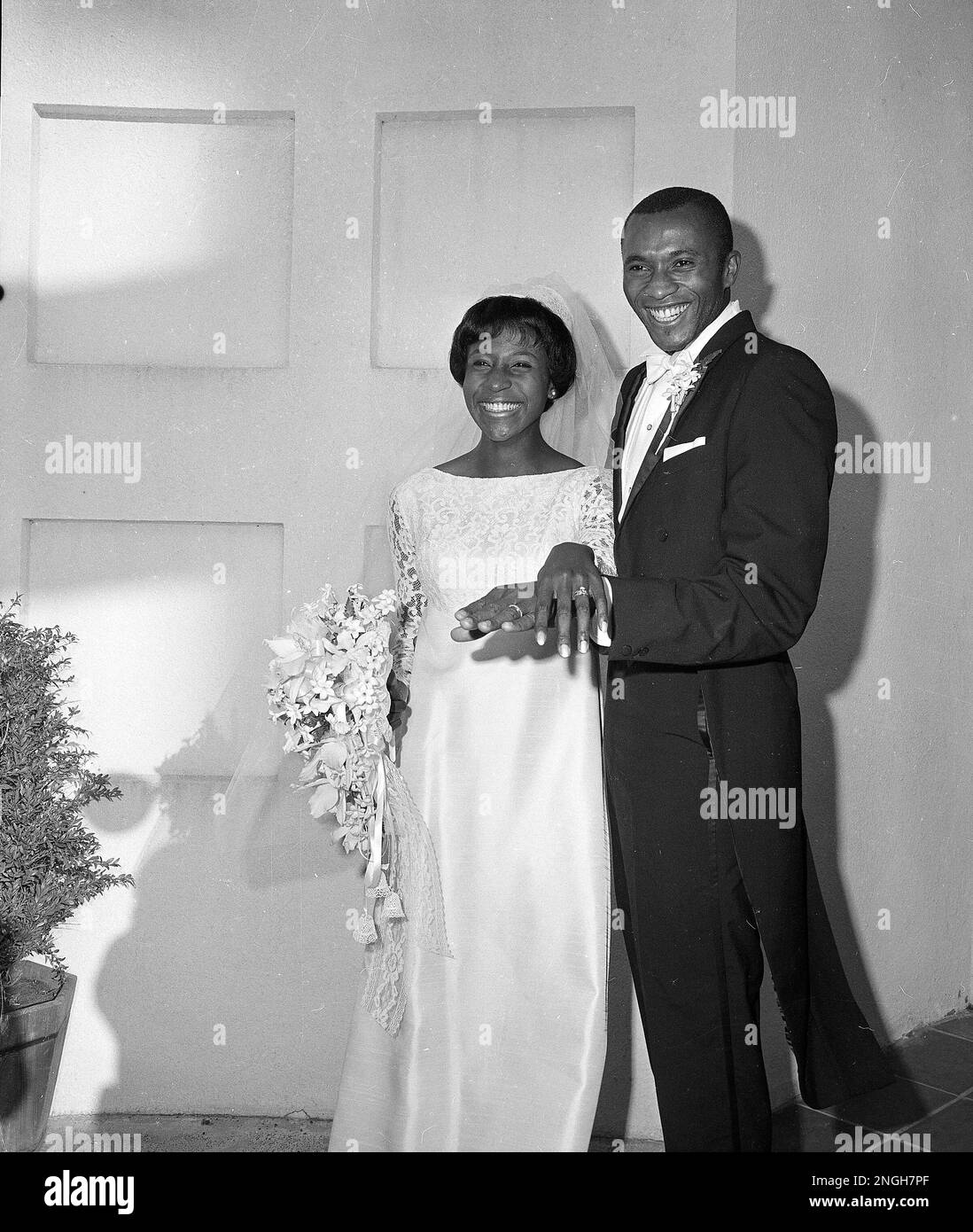 Tommie Smith, 23, and his bride, the former Denise Jimi Paschal, 18 ...