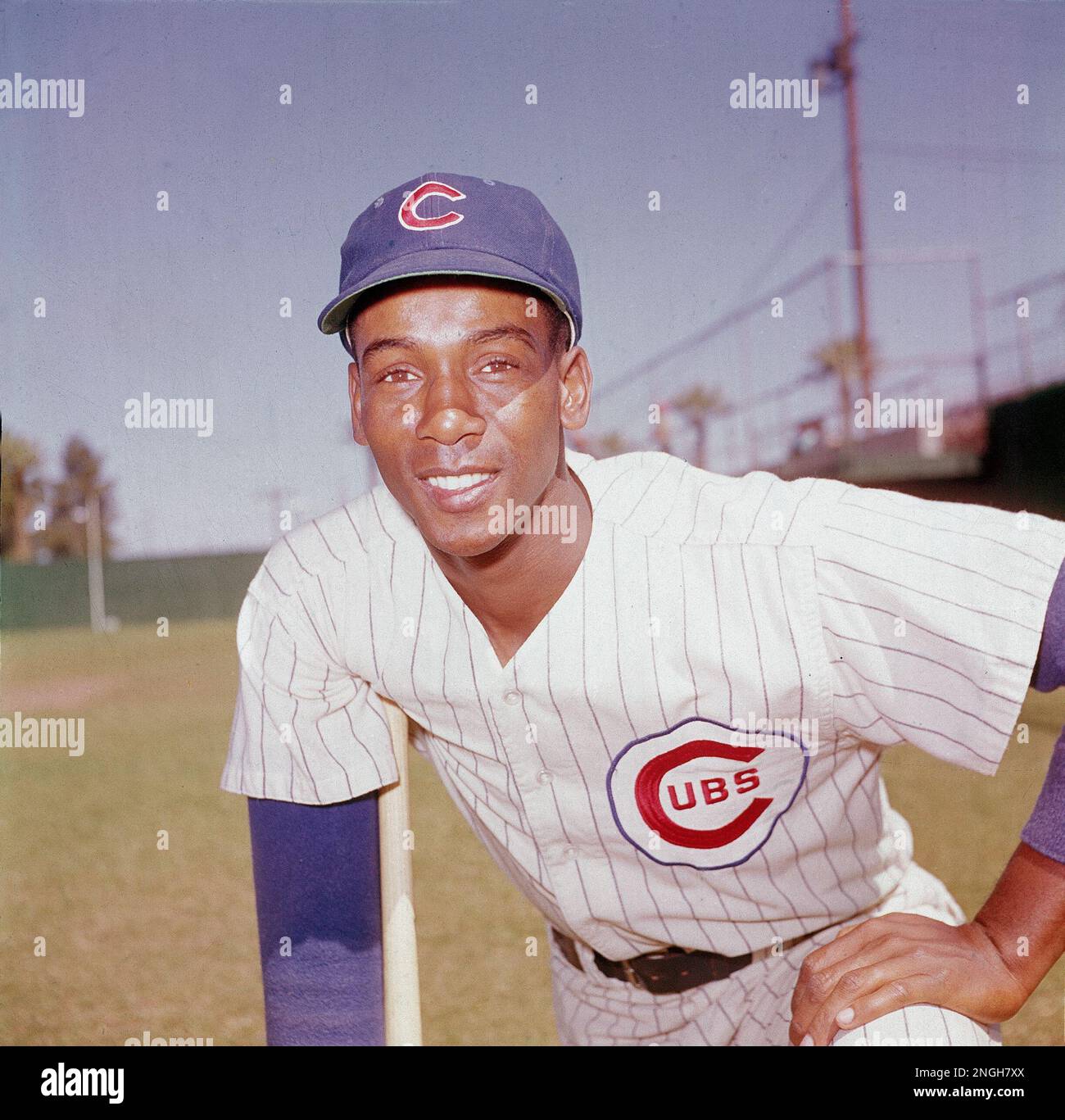 Ernie Banks, infielder for the Chicago Cubs, poses in 1970. (AP